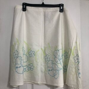 Vintage NWT George linen‎ rayon 90s Y2K floral embroidered skirt New size 18